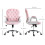 Vinsetto Silla de Escritorio Rosa 59.5 x 60.5 x 103 cm 7