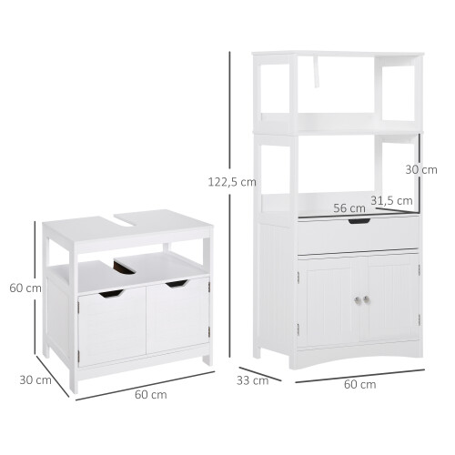 Conjunto de Baño Blanco 60 x 33 x 122.5 cm 2