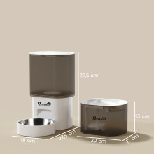 Conjunto Comedero Fuente Blanco 27.5 x 18 x 29.5 cm