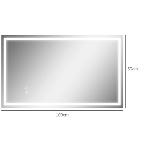 Homcom Espejo de Baño Transparente 100 x 3 x 60 cm 2