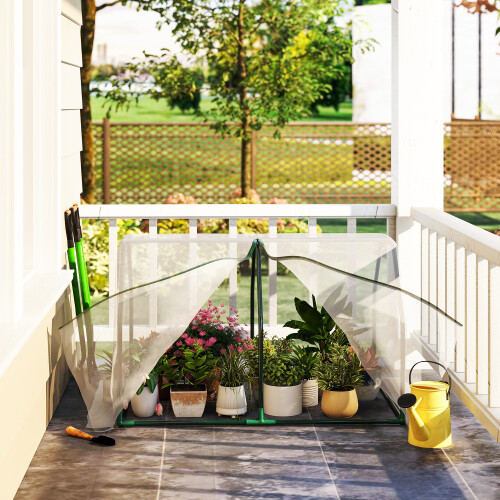 Outsunny Invernadero de Terraza Blanco 99 x 71 x 60 cm 1