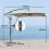 Outsunny Parasol Excéntrico Verde 247 x 247 x 256 cm 3