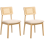 Beliani Set of 2 Dining Chairs EMBAR Wood Light Brown/ Light Beige 4
