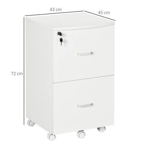 Vinsetto Cajonera de Oficina Blanco 43 x 45 x 72 cm 2