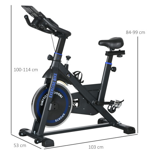 Homcom Bicicleta Estática Azul 103 x 53 x 114 cm 2
