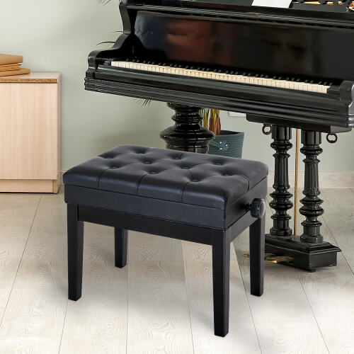 Homcom Banco de Piano Negro 54.5 x 33 x 58 cm 1