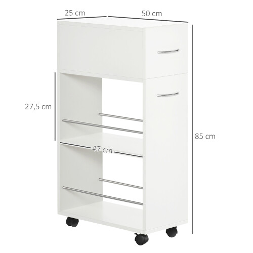 Homcom Carrito de Cocina Blanco 25 x 50 x 85 cm 2