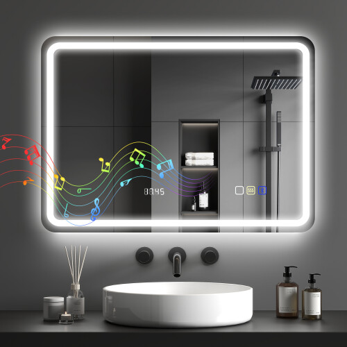 Homcom Espejo de Baño Gris 70 x 3.5 x 50 cm 1