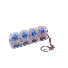 Keyboard Clicker 4 Keys DIY Sensory Fidget Keyring Keycaps Fidget Keyborad Button Finger Stress Relief B
