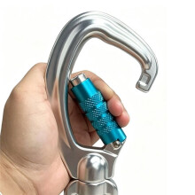 Rock Climbing Carabiner Locking D-Ring Swivel Auto Locking Carabiner for Outdoor High Altitude Rescue Fall Protection