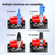 Localisateur Visuel de Défauts à Fibre Optique à Lumière Rouge 80mW, Rechargeable Type C, Compatible avec les Connecteurs FC, SC et ST