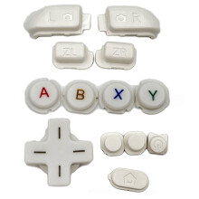 1 Sets Full Set Buttons for New 3DS XL LL Replacement Key Caps Kit Console Repair Parts(Slight Color Variance) White