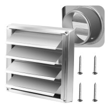 4 Inch Vent Systems Stainless Steel Air Vent Duct Grill Square with Screen Fan Outlet 100mm Air Outlet