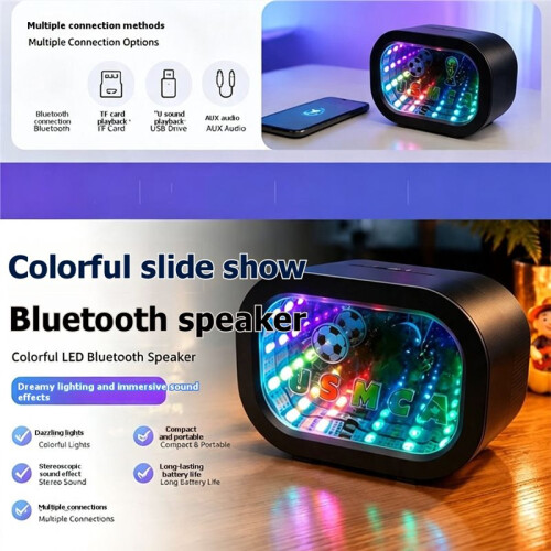 Starry Sky Iridescent Abyss Thousand-Layer Mirror Decorative Light Box  Speaker Subwoofer Ambient Lights 2