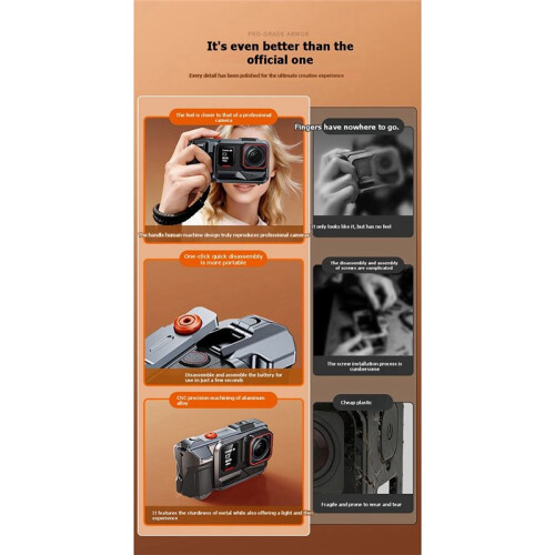 For  Ace Pro /Pro2 Grip Kit Quick Release Camera Metal Frame Case Protective Cage Holder Bracket B 1