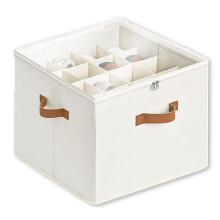 Shoe Storage Organizer, Adjustable Dividers, Foldable, Clear Lid, Fits Sneakers, Sandals, for Closet, Entryway White