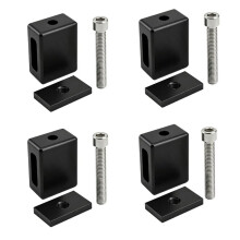 4-Pack Truck Bed Stake Pocket Mounting Kit Base Hardware, Rigid Tie Down Plates for Most Pickup Trucks