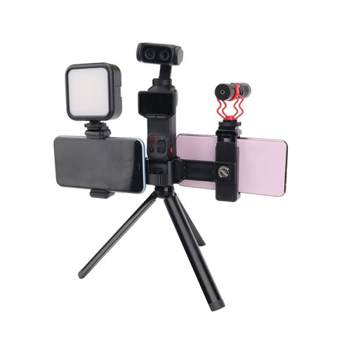 Cell Phone Extension Mount for   Ultra Multifunctional Dual-Camera Live Streaming Mount with Cold Shoe Mount