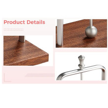 Weighted Desktop Tissue Holder: Modern Square Napkin Holder with Wooden Base and Aluminum Stand