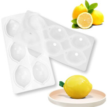Stampo In Silicone A Forma di Limone A 6 Cavità, Stampo da Forno A Forma di Frutta 3D - Antiaderente e Facile da Rilasciare per Torta per Mousse al