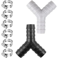 1 Set Universeller Y-Typ Waschmaschinen-Schlauchumlenker, Kunststoff-T-Verbindung mit Schlauchklemme, Geeignet für Küchen
