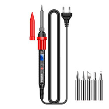 ANENG Electronic Repair Welding Tools Soldering Iron Kit,Digital Display,Temperature Control,with 5 Tips Black-EU Plug