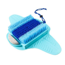 Douchevoetschrobmat met Puimsteen, Antislipzuignappen, Eeltverwijderaar voor Douche en Badkuip Blauw