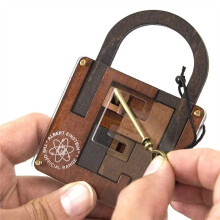 Challenging Classic Wooden Brainteaser Puzzle Game Perfect IQ Lock Challenge Toy Gift for Kids Cognitive Development