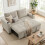Homcom HOMCOM Corduroy Click Clack Sleeper Sofa with Pull Out Design, Cream White 1