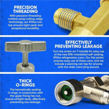 1set R134A Adapter Kit, Self-Sealing and Single-Pierce Refrigerant Can Fittings, and Valve Tool