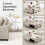 Homcom HOMCOM Corduroy Click Clack Sleeper Sofa with Pull Out Design, Cream White 6