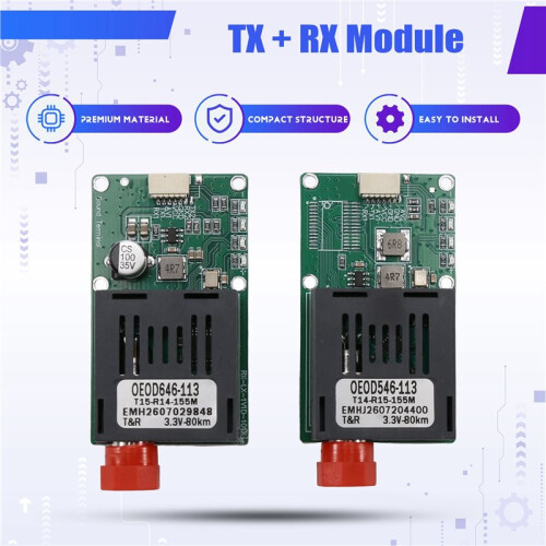 80KM TTL Optical Transceiver Module TX RX Module Optical End Device Dedicated Optical Port UART/SBUS 1