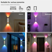 Lampe de Nuit LED RGB avec Capteur de Mouvement, Lampe Murale Rechargeable Magnétique, Lampe D'Ambiance pour la Décoration Intérieure, 4 Pièces
