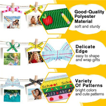Fitas de Volta Às Aulas, 6 Rolos de 60 Jardas de Fita de Grosgrain Escolar 3/8" Fitas para Professores para Embalagem de Presentes