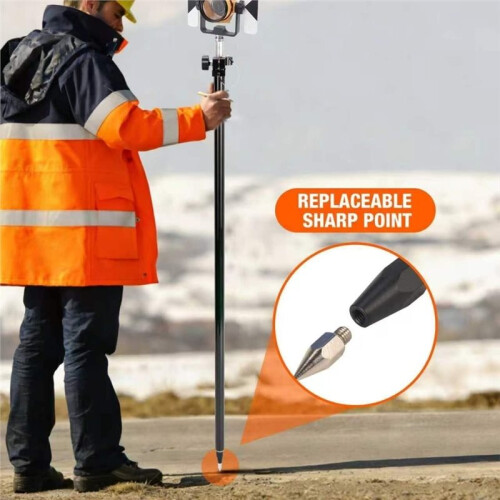 2PCS Survey Range Rod Prism Pole Point Tip with 5/8 Internal Thread GPS RTK Centering Surveying Accessories Carbon 2
