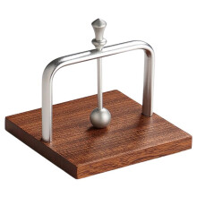 Weighted Desktop Tissue Holder: Modern Square Napkin Holder with Wooden Base and Aluminum Stand