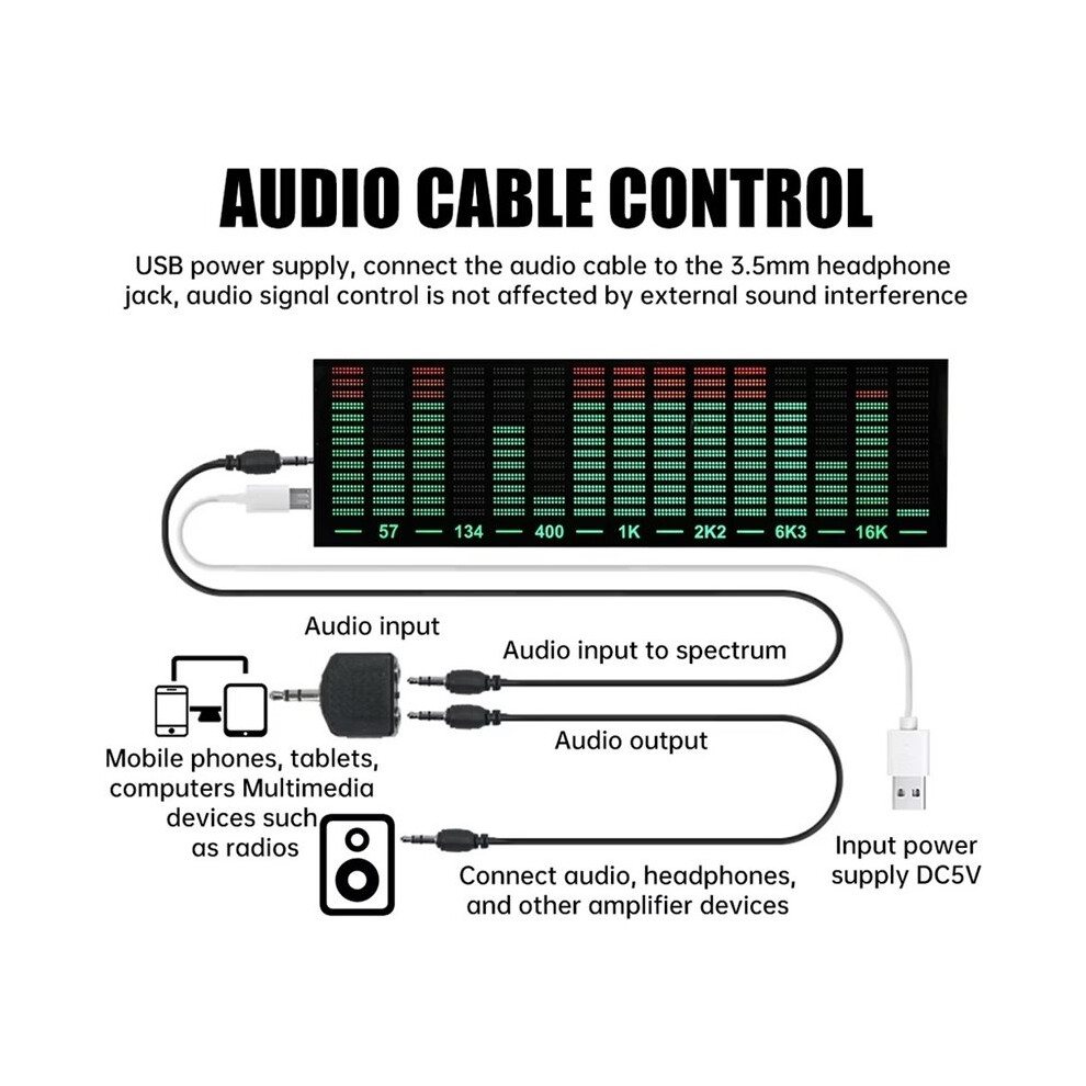 Multi-Mode Voice Control Music Spectrum LED Pickup Rhythm Analyzer ...