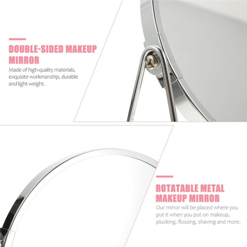 Double-Sided Makeup Mirror with 3X Magnification and Elegant Design for Vanity Use 1