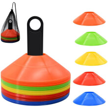 50Pcs Soccer Cones Set with Holder, Multicolor Plastic Field Markers for Football Basketball Tennis
