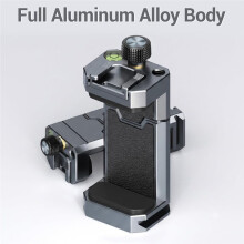 Aluminum Phone Mount for Tripod, Adjustable Phone Tripod Mount with Cold Shoe Quick Release Plate,Universal Adjustable
