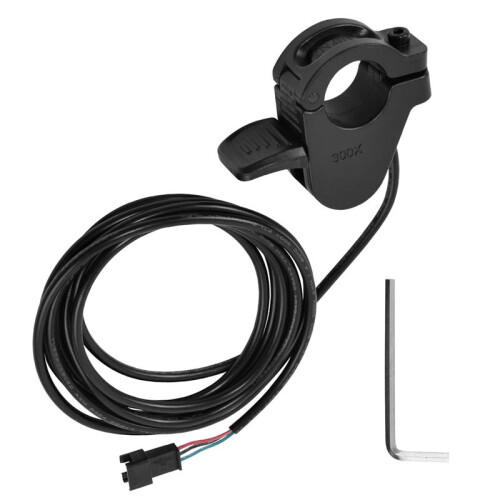 Ebike Thumb Throttle 300X, 3-Pin SM Plug 12-72V Speed Accelerator for 22mm Handlebars, Replacement Throttle