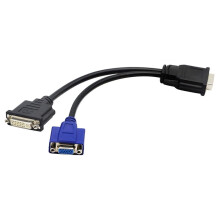 DMS 59Pin Male to VGA DVI Female Y Splitter Extension Cable Adapter for Card Computer TV PC Monitor Projector
