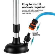 Boat Engine Flusher for Inboard Motors with Large Suction Cup for Hull Intake with Adjustable Pole