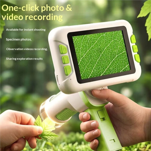 Digital Microscope Multifunctional LCD Screen Three Working Modes Removable Photo Taking Scientific Observation Grey 1