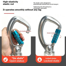 Rock Climbing Carabiner Locking D- Swivel Auto Locking Carabiner for Outdoor High Altitude Rescue Fall Protection