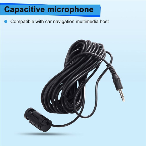 Noise Canceling 3.5mm Car Navigation Microphone 3.5mm Car External Condenser Microphone for  -  5M