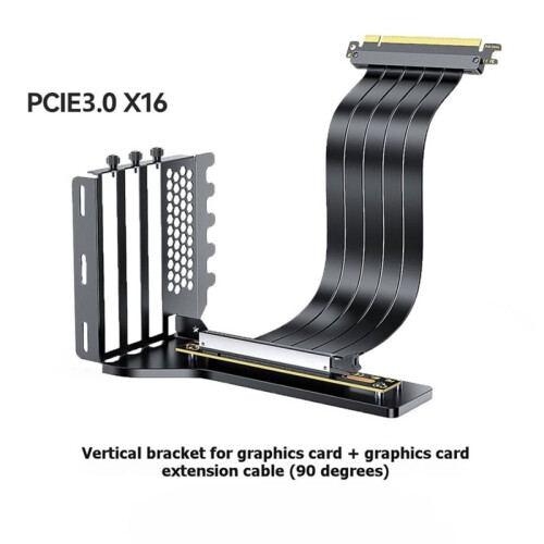 GPU Riser Cable Kit PCIe 3.0 X16  Card Extension Cable 20cm with Vertical Mount Bracket for Gaming Computer Case 2