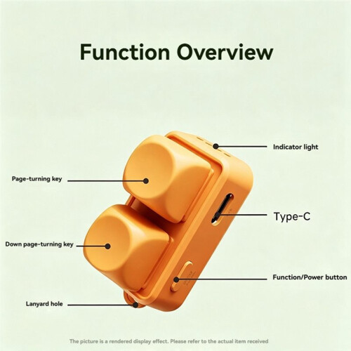 2-Button Page Turner E-Book Page Turner for Tablet Phone  Remote Control Swipe Short Videos for Android/IOS A 1