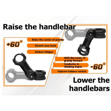 Verstelbare Stuurpen van 0-60 Graden, Mountainbike Stuurverhoger 31,8 mm X 110 mm, voor Mountainbikes