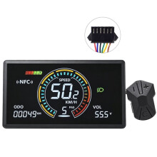 H8C E-Bike LCD Display Meter Speedometer 24V/36V/48V/60V UART Electric Scooter LCD Color Animated Meter SM6PIN